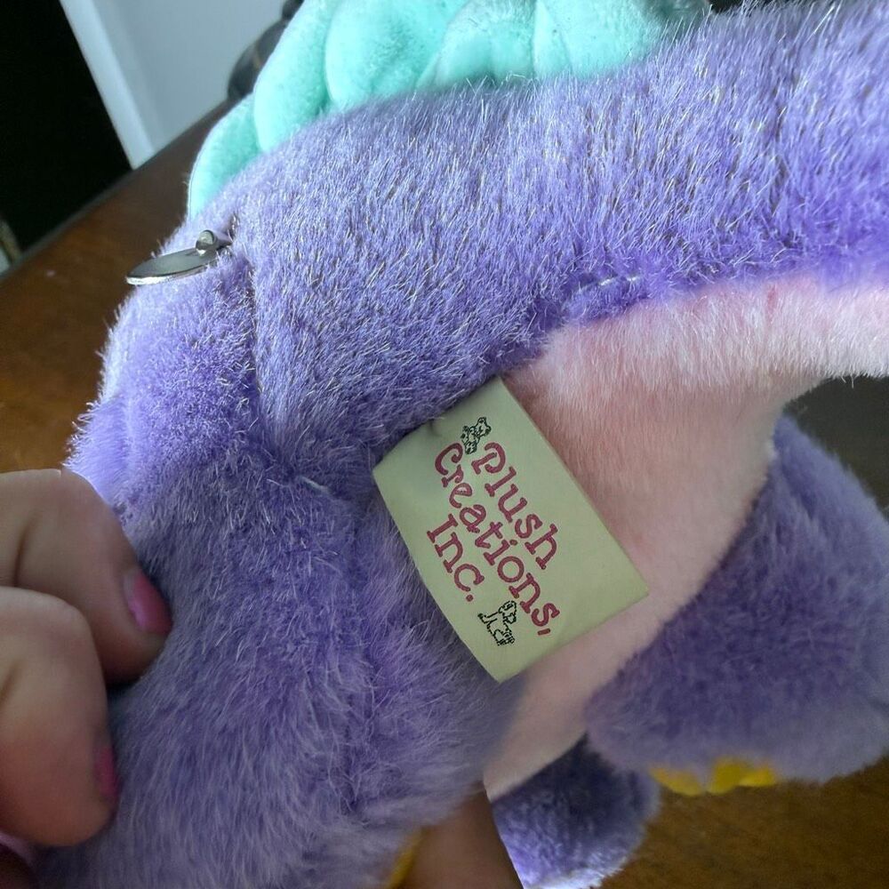 Plush Creations, Inc Purple Dinosaur Plush Plays Put On A Happy Face Stuffed Ani - Picture 6 of 7